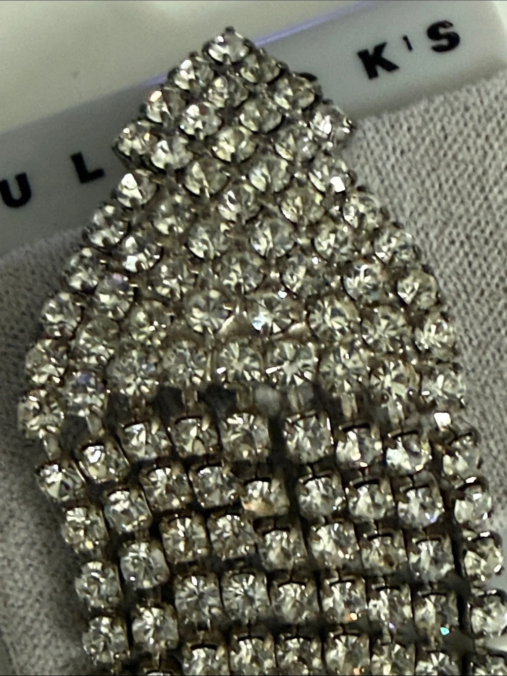 Bullocks department store Vintage long rhinestone fringe statement pin brooch